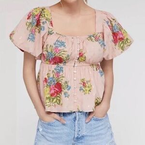Anthropologie Rosette Babydoll Blouse